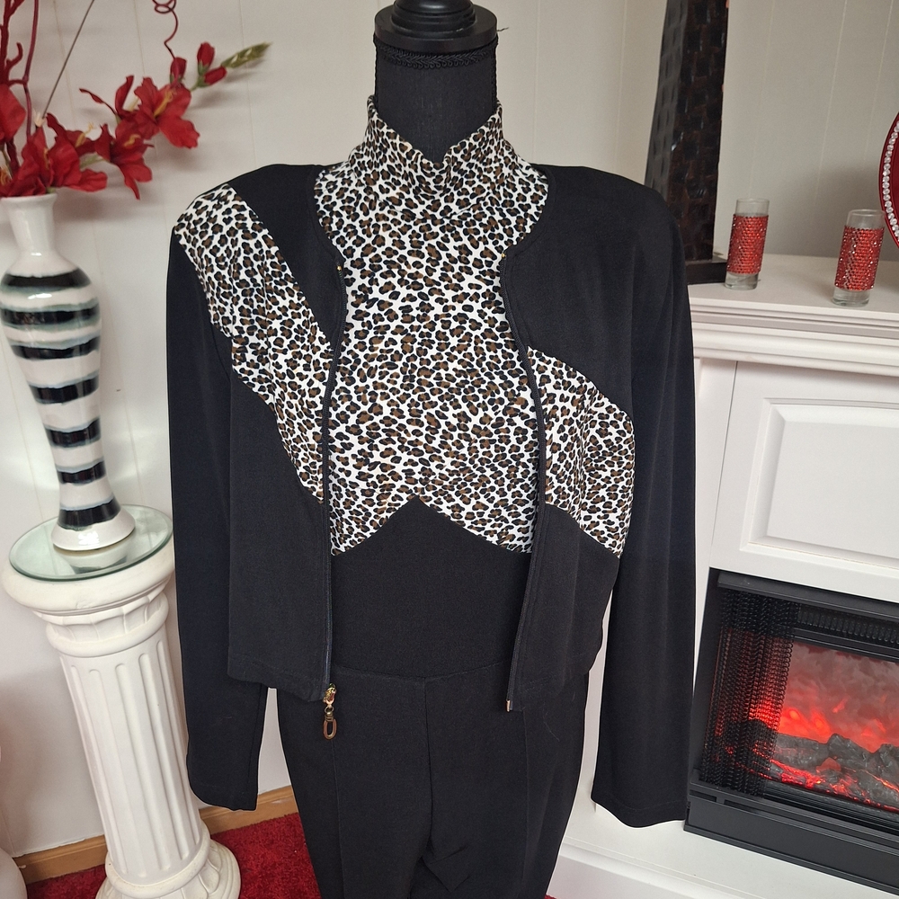 Black and Leopard Print Jacket